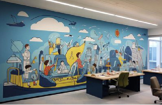 万州办公室墙绘的特点。