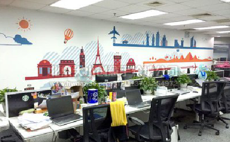 万州教你设计办公室墙绘的方法。