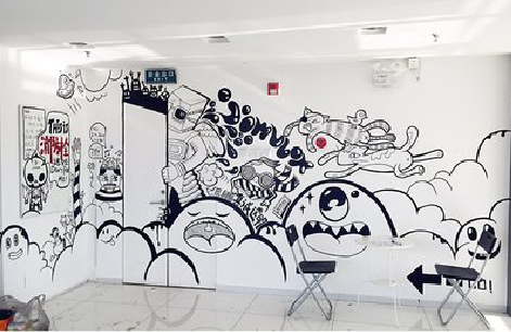 万州手绘墙并非传统涂鸦。